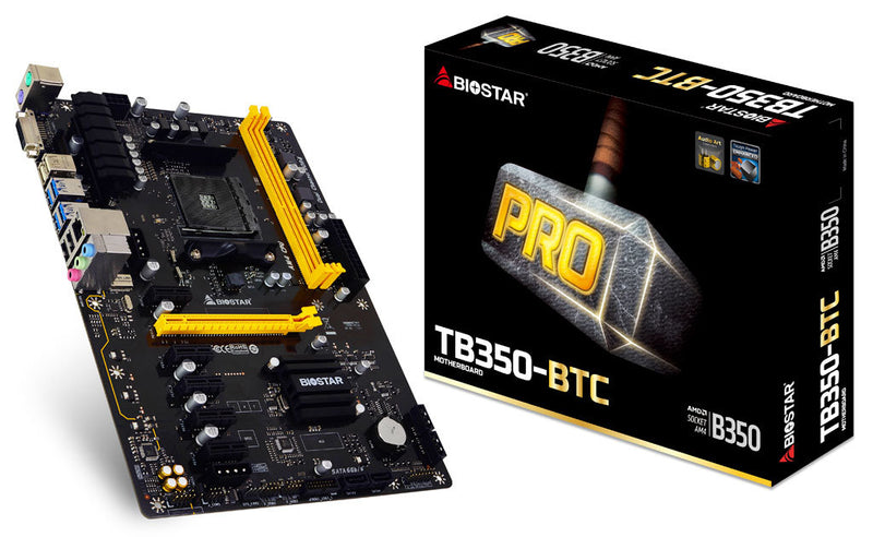 BIOSTAR TB350-BTC AM4 AMD B350 SATA 6Gb/s USB 3.1 ATX AMD Motherboard