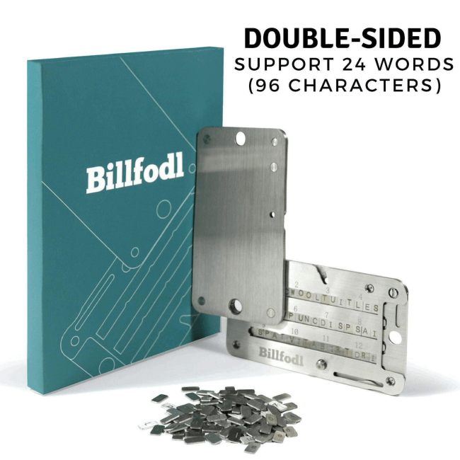 The Billfodl Stainless Steel Seed Key Phrase Backup