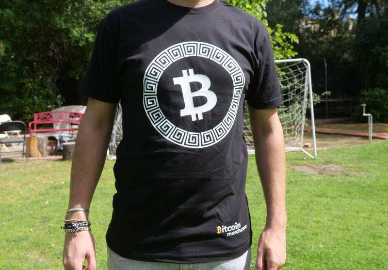 Bitcoin Merch® - White Bitcoin Circle T-Shirt Black