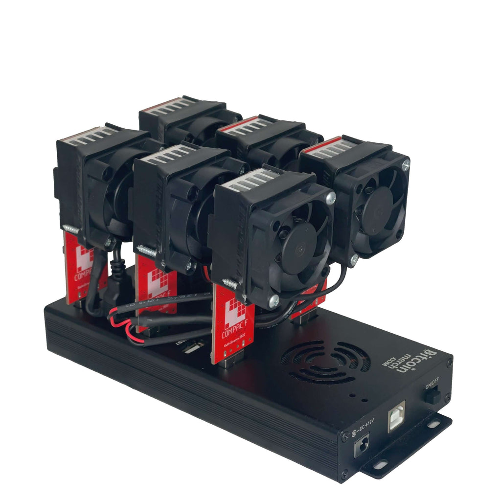 Gekkoscience R909 Bitcoin Merch® - 6 x GekkoScience COMPAC F with Fan Upgrade 10-Port US