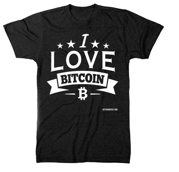 "I Love Bitcoin" Short Sleeve T-Shirt Black