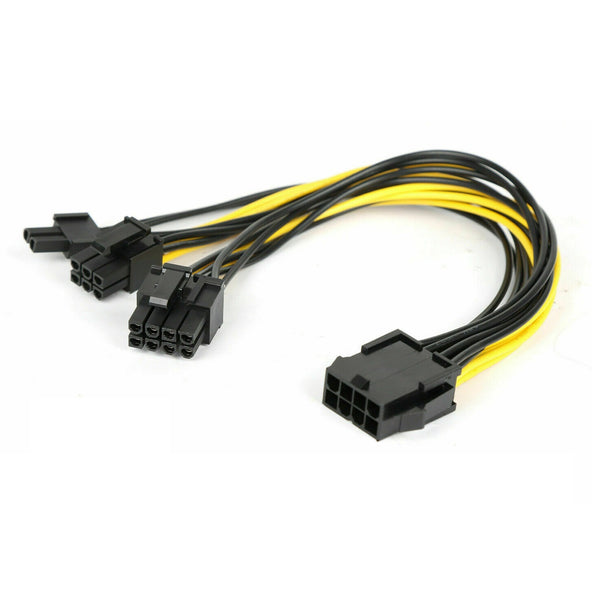Female 8pin to Dual Male 8pin (6+2pin) PCIE GPU Adapter Power Cable