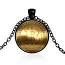 Bitcoin Necklace chain Pendant Commemorative Round Collectors (Black)