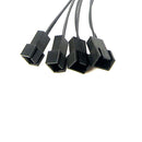 12V Molex To 4 Way 3 Pin Computer Power Multi Fan Splitter Adapter Cable BK