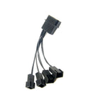 12V Molex To 4 Way 3 Pin Computer Power Multi Fan Splitter Adapter Cable BK