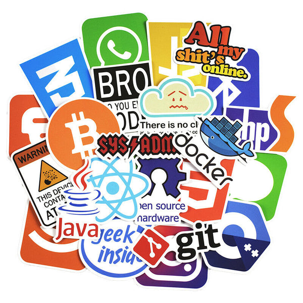 50 Pcs Cool Stickers Internet Bitcoin Programming Language Stickers