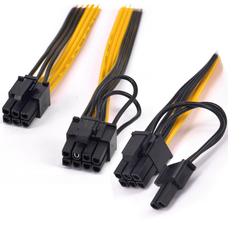6pin إلى Dual 8pin (6 + 2pin) VGA PCIE Splitter Cable (1 Cable)