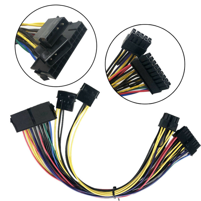 ATX PSU 24Pin+Dual Molex IDE 4Pin to 18+10pin Power Supply Cable for HP Z800 sz