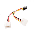 Dual Molex 4pin to PCI-E VGA 6pin Adapter Cable