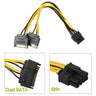 Dual 15Pin SATA Male To PCI-E 8Pin 6+2P Male Video Card Power Cable Adapter