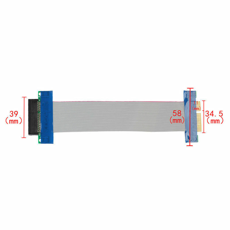 PCIe Riser 4X to 4X Flex Cable Extension Adapter for Mining Rig - 7.5"
