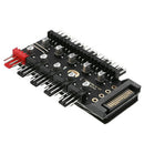 PSU Fan Splitter SATA to 10X Power PC Speed Speed Controller Adapter Fan HUB Cooler Fan PWM