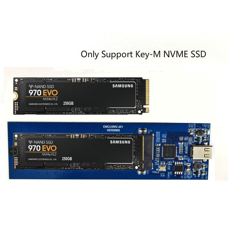 NVMe PCIE USB 3.1 HDD Enclosure M.2 to USB Type C 3.1 Hard Disk Drive Case V2