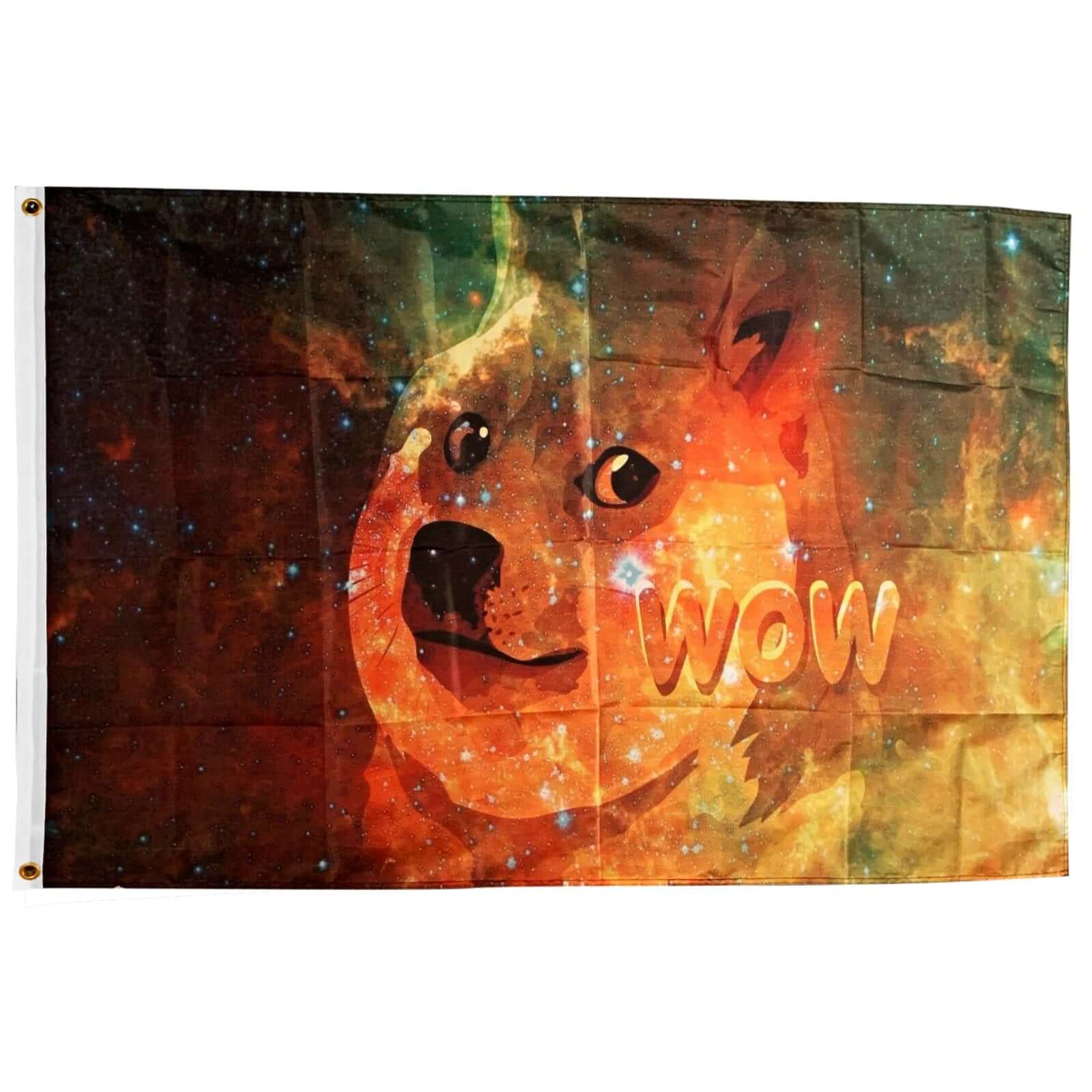علم لافتة ملصق تسجيل Bitcoin Dodgecoin WOW 3'x5 '36x60