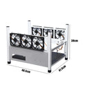 Simple Crypto Coin Open Air Mining Frame Rig Case 6 GPU's ETH BTC Ethereum + 6 Fans