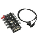PSU Fan Splitter SATA to 10X Power PC Speed Speed Controller Adapter Fan HUB Cooler Fan PWM
