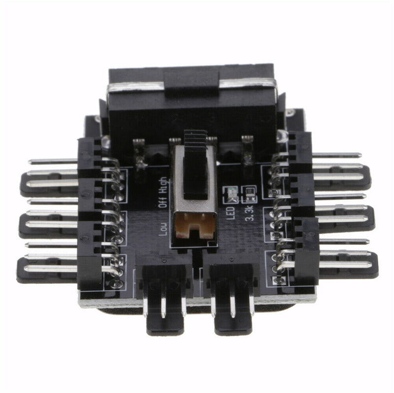 SATA Fan 1 to 8 Channel Hub 12V 4Pins IDE Power Supply Splitter Adapter PC Fan