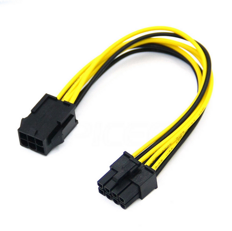 30mm 6pin to 6pin PCIe Pci-express Video Card Power Cable for GPU Yellow - Black