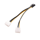 Dual Molex 4pin to PCI-E VGA 8pin Adapter Cable