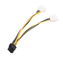 Dual Molex 4pin to PCI-E VGA 8pin Adapter Cable
