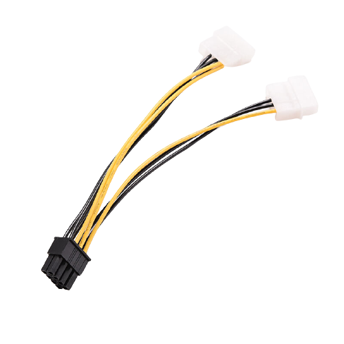 Dual Molex 4pin to PCI-E VGA 8pin Adapter Cable
