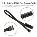 Cooler Fan Pc CPU Power 1 Female to 5 Male 4 Pin Socket Splitter Hub Fan P4P9