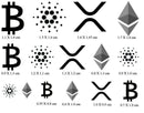 Crypto Nail Decal Sticker Art - Set of 15