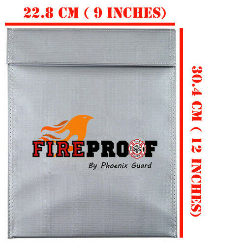 حقيبة مقاومة للحريق مقاس 9 بوصة × 12 بوصة لمحافظ الأجهزة