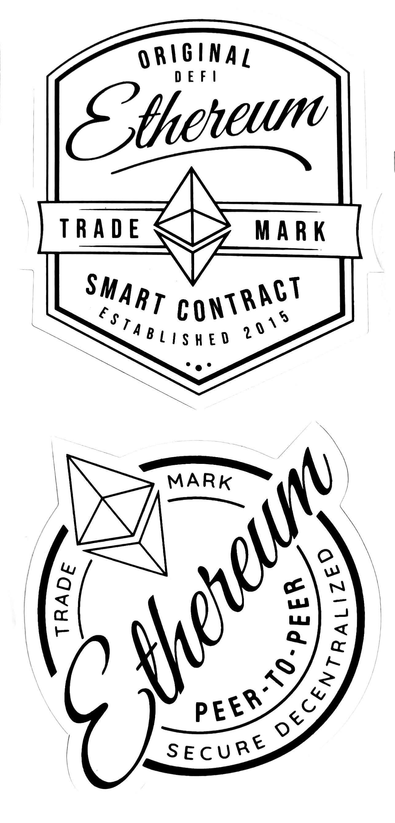 Ethereum ETH Set of 2 Stickers Decals